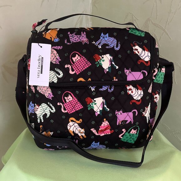 VERA BRADLEY HERDING CATS LUNCH CROSSBODY BAG + STAINLESS TUMBLER (SET):NWT CAT - Picture 8 of 13